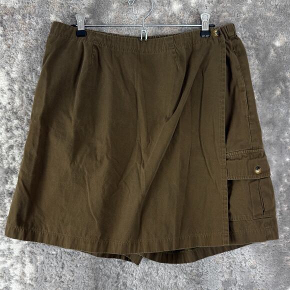 Orvis Size 14 Cargo Shorts Brown Casual Pull On Elastic Waist Cotton - Picture 1 of 9